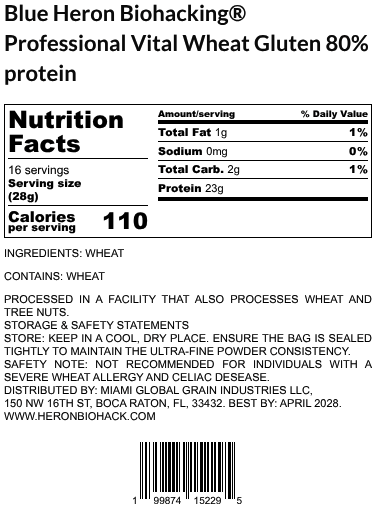 Blue Heron Biohacking® Vital Wheat Gluten 80% protein